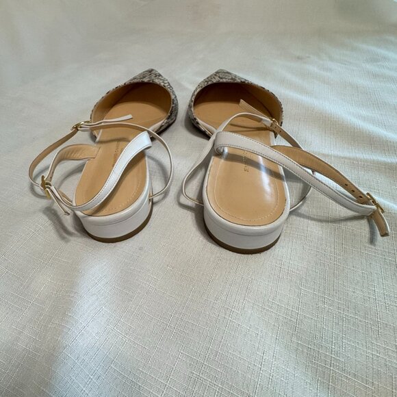 Jennifer Chamandi Women's White Vittorio Snakeskin Flats - Picture 2 of 6